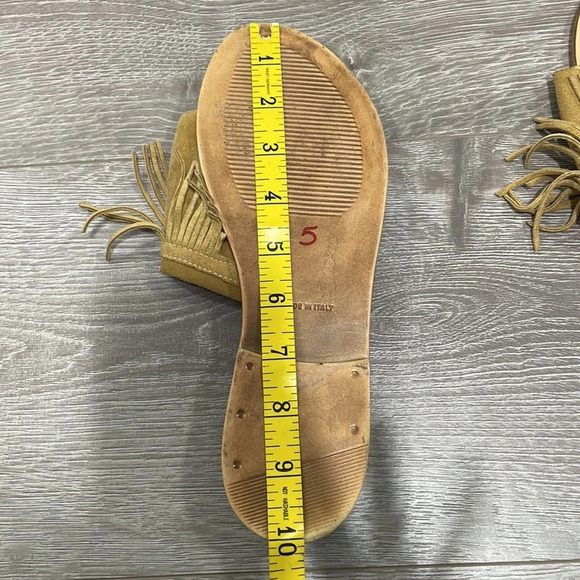 Niccolo Vacari Leather Fringe Slip On Slide Sandal Made in Italy 8 - Picture 9 of 14